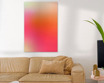 Retro jaren 70 neon kunst. Abstract kleurverloop in roze, rood en gebroken wit van Dina Dankers