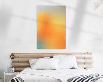 Retro jaren 70 neon kunst. Abstract verloop in geel, wit, blauw van Dina Dankers