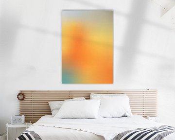 Retro jaren 70 neon kunst. Abstract verloop in geel, wit, blauw van Dina Dankers