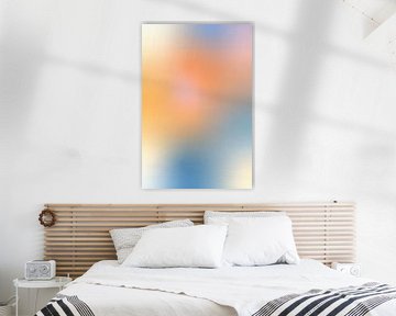 Retro jaren 70 neon kunst. Abstract verloop in geel, blauw, wit, roze, oranje van Dina Dankers