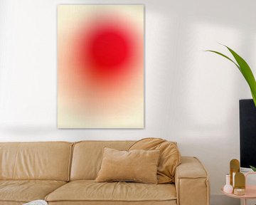 Retro jaren 70 neon kunst. Abstract kleurverloop in rood en wit van Dina Dankers