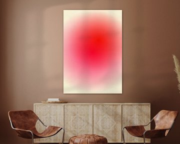 Retro jaren 70 neon kunst. Abstract verloop in wit, rood, roze van Dina Dankers
