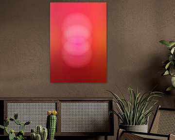 Retro jaren 70 neonkunst. Abstract kleurverloop in terra, oranje, roze van Dina Dankers