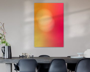 Retro jaren 70 neon kunst. Abstract kleurverloop in geel en roze van Dina Dankers