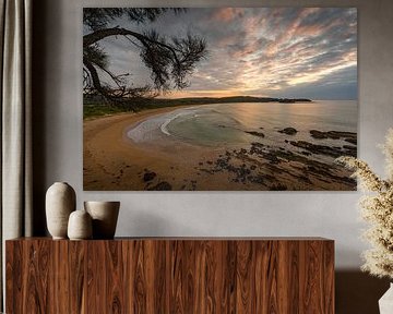 Lever de soleil sur la plage de Tomakin en Australie