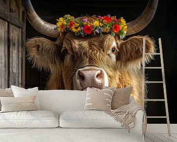 Naturbühne: Highlandrind zeigt Zunge