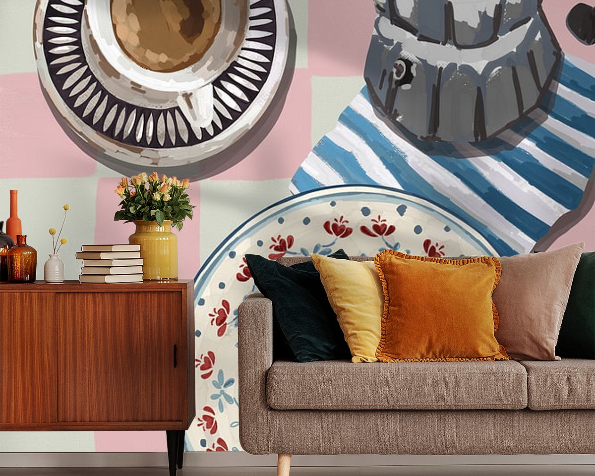 Voorbeeld van het werk in een kamer