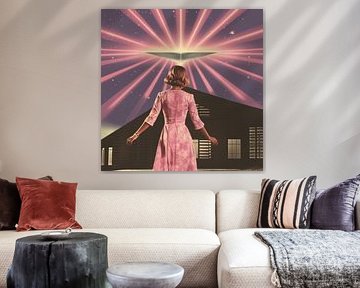 A Woman Standing Beneath a UFO by Samantha Hearn