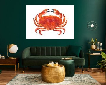 Realistische rode krab van Isabelle Brent