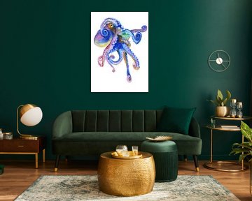 Blauwe zee-octopus van Isabelle Brent