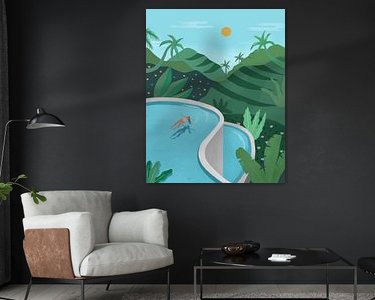 Voorbeeld van het werk in een kamer