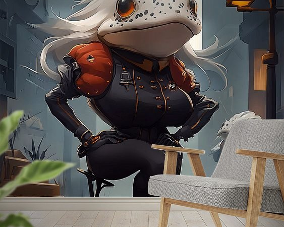 Voorbeeld van het werk in een kamer