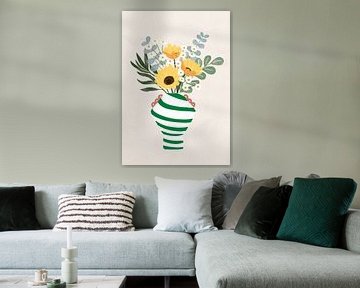 Blumenstrauß aus Sonnenblumen und Gänseblümchen