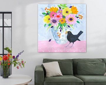 Merel en boeket van Isabelle Brent
