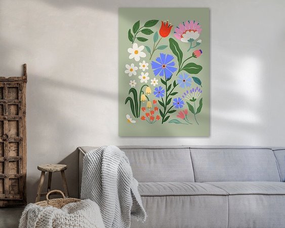 Voorbeeld van het werk in een kamer