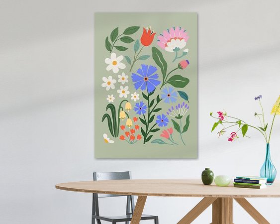 Voorbeeld van het werk in een kamer