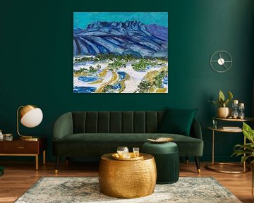 Besneeuwd landschap met bergen van Jukyong Park