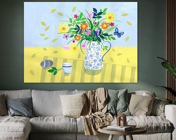 Bouquet et galet sur Isabelle Brent
