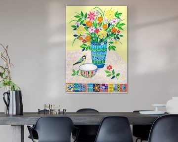  Boeket en vogel van Isabelle Brent