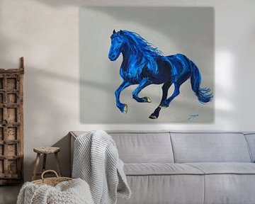 Een blauw paard van Jukyong Park
