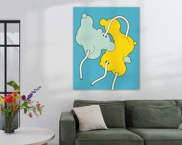 Voorbeeld van het werk in een kamer