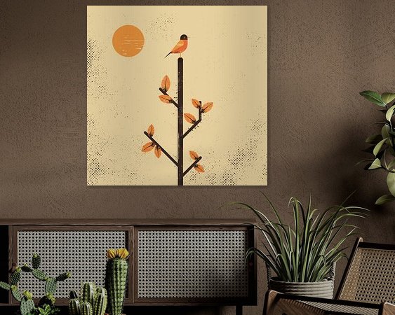 Voorbeeld van het werk in een kamer