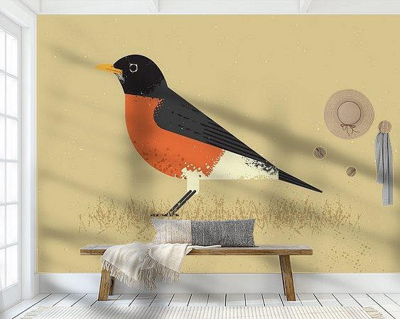 Voorbeeld van het werk in een kamer