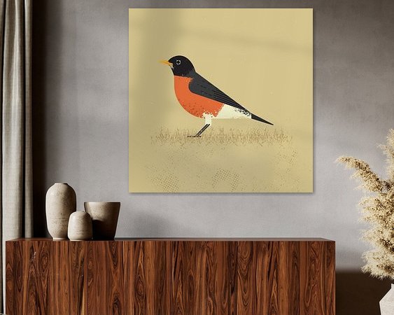 Voorbeeld van het werk in een kamer