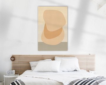 Organic shapes in pastel colors. Yellow, ochre, sand. by Dina Dankers