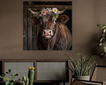 Koe met karakter: bloemsieraden ontmoeten boerenesthetiek van MArt