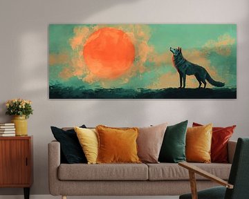 Zomer Wolf zon van Abstract Schilderij