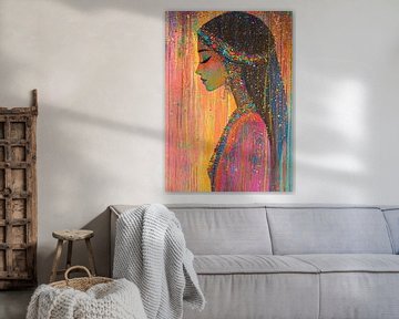Vrouw Kleurrijk Detail van Blikvanger Schilderijen