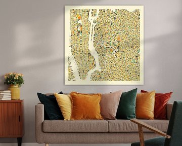 New York Kaart van Jazzberry Blue
