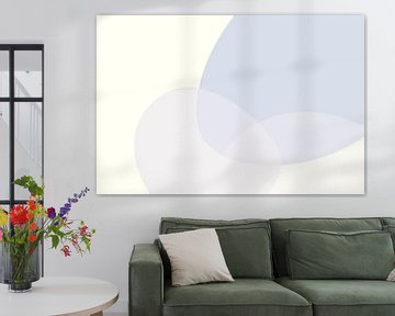 Organische Stenen Grafisch Beige Blauw van Monika Strigel