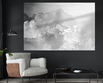 Cotton  Clouds  Black and White by Monika Strigel