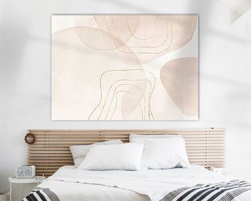 Abstracte minimalistische kunst met organische vormen van Monika Strigel