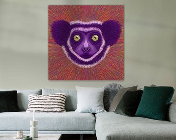 Dierengezicht Lemur van Rohan Dahotre
