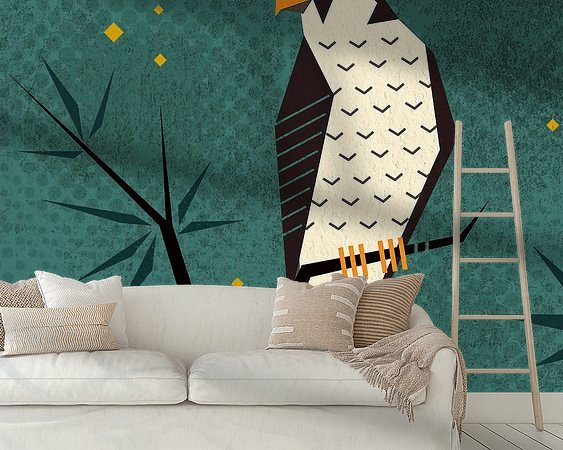 Voorbeeld van het werk in een kamer