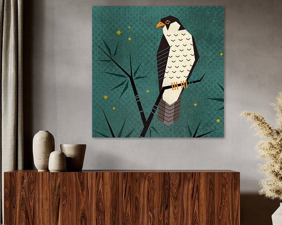 Voorbeeld van het werk in een kamer