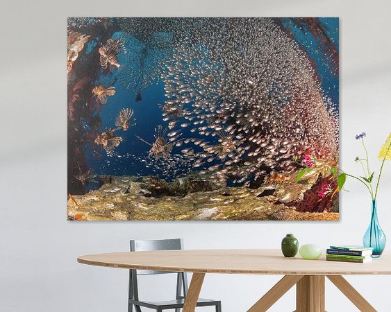 Voorbeeld van het werk in een kamer