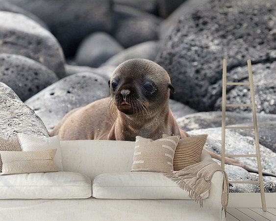 Voorbeeld van het werk in een kamer