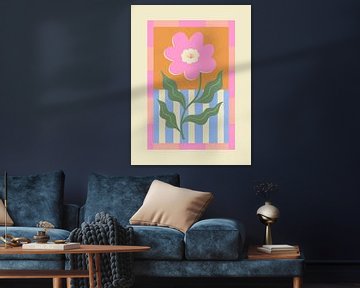 Roze abstracte bloem van Melissa Donne