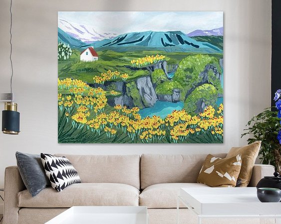 Voorbeeld van het werk in een kamer