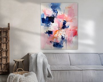 Blush Indigo Abstracte print Tweede 4x van Jolly and Dash