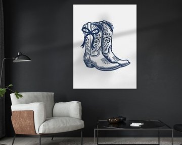 Marineblauwe cowgirllaarzen met strik van Jolly and Dash