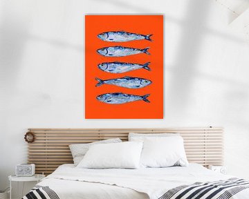 Sardinen auf Orange von Alice Straker