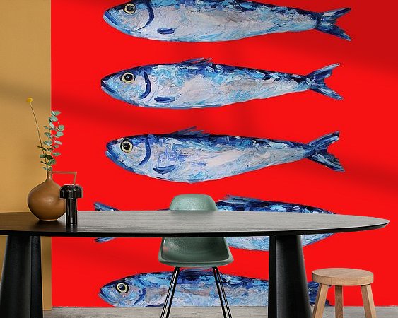 Voorbeeld van het werk in een kamer