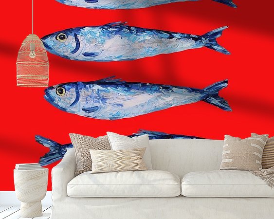 Voorbeeld van het werk in een kamer