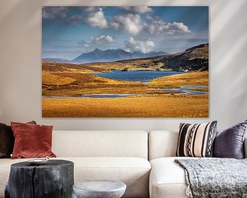 View over Loch Fada to the Cuillin Hills, Isle of Skye