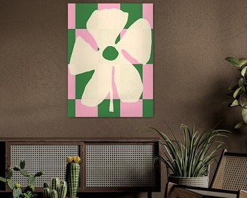 Abstracte Vormen Bloem Ruitjesprint van The Printable Studio